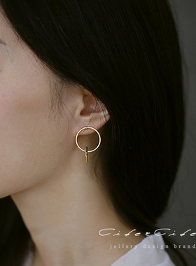 Cider 设计感小众法式耳钉几何圆圈女耳环2020新款气质时尚网红