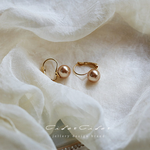 复古玫瑰金耳环大珍珠