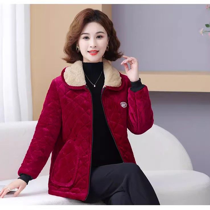 罩衣女新款冬季加绒加厚家用厨房保暖夹棉外套长袖防脏工作服棉服