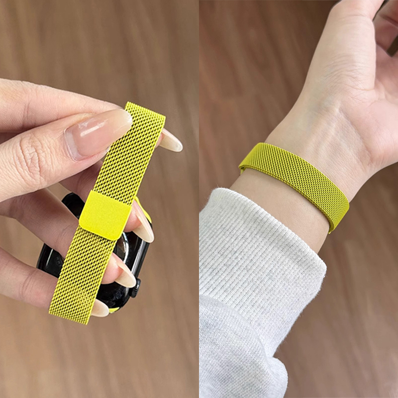 iwatch10表带米兰尼斯细版适用苹果手表s9applewatch87代se金属女