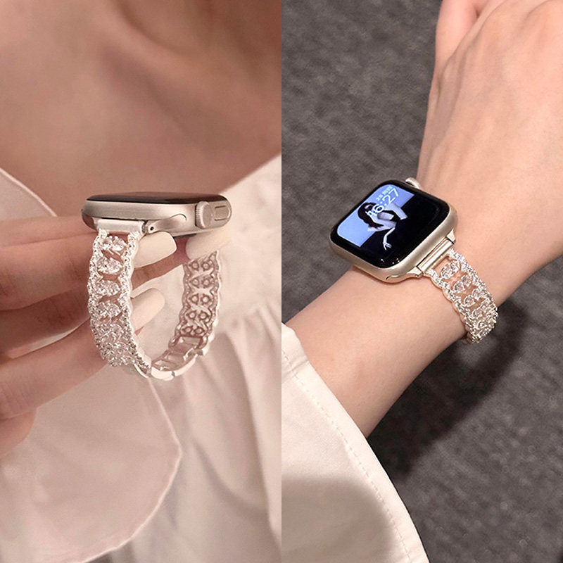 iWatch11表带满天星小香风金属镶钻适用苹果手表applewatch10代se图片