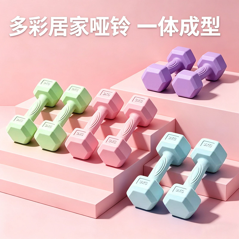哑铃女士健身家用器材女生小哑铃2kg2.5公斤3KG一对男士杠铃壶铃