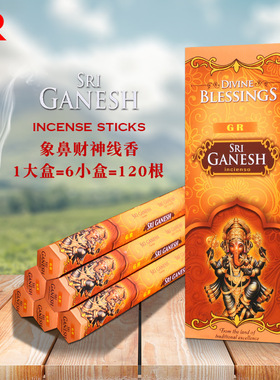 GR印度香 象鼻财神香Ganesh印度原装进口手工香薰熏香线香大盒605