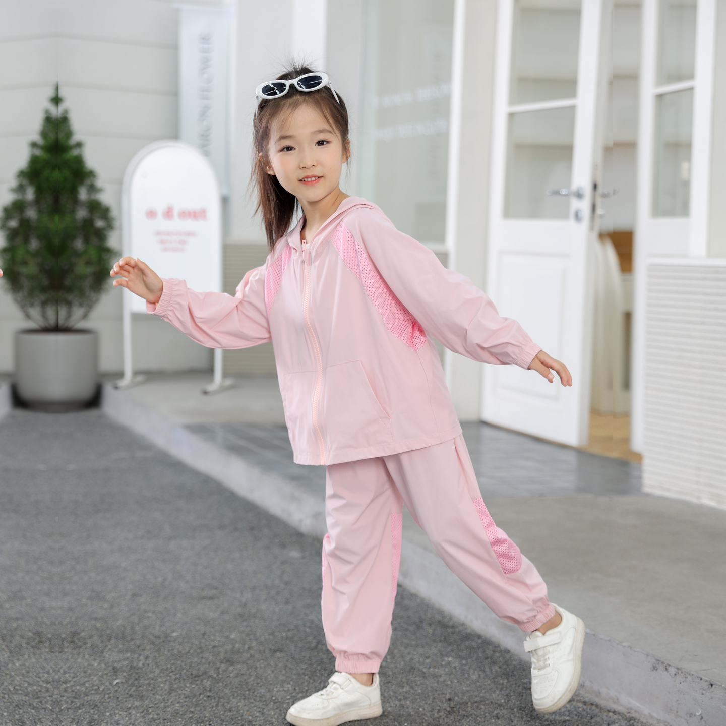 女童防晒衣夏季新品男女童凉感防晒服儿童薄款速干防蚊裤两件套装