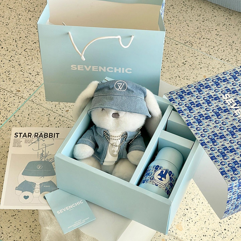 sevenchic戚薇星兔保温杯女生高颜值水杯子女士生日礼物学生可爱