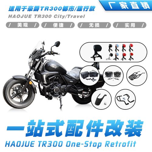 豪爵TR300挡泥板护杠边包靠背