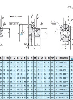 轴固定底座用支架支座CLSB CLSM CLSAM12 15 20 25 30 35 40 50