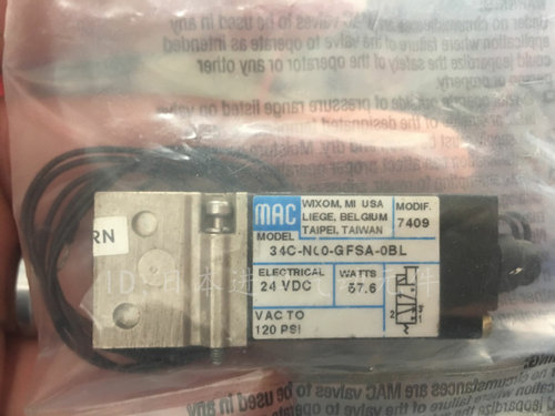 美国MAC电磁阀34C-NOO-GFSA-OBL原装正品 现货