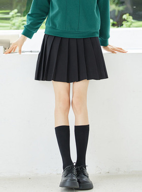 风迪新款半身裙女百搭休闲减龄显瘦气质百褶裙短裙A字裙1C15300