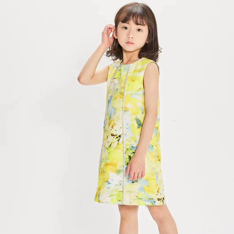童装春季女童无袖背心连衣裙