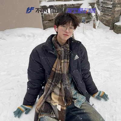 Adidas/阿迪达斯男女同款运动立领小标防风加厚保暖羽绒服 GV5350