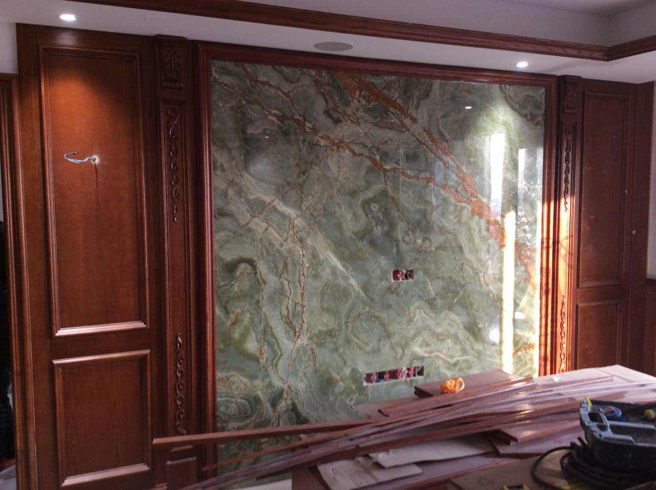 万峰精工古青玉大理石背景墙简约现代背景墙中式欧式 规格300*200