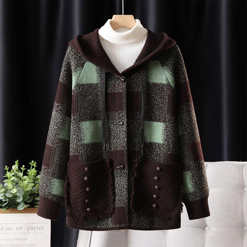 中年妈妈春秋装时尚洋气毛针织衫