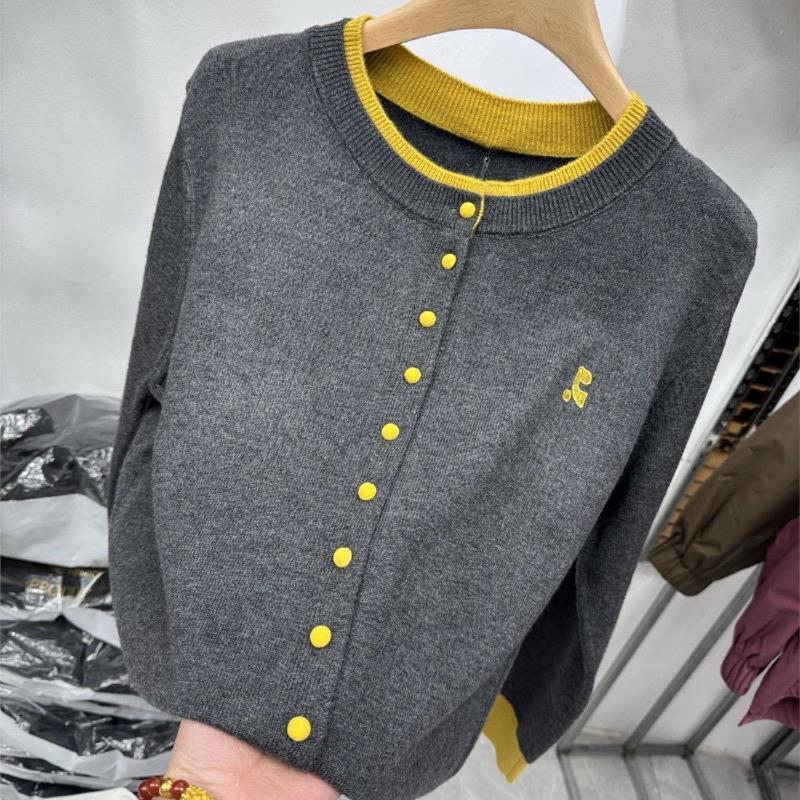 妈妈装春装针织外套女中年妇女薄款毛衣中老年人奶奶装绣花对襟衫