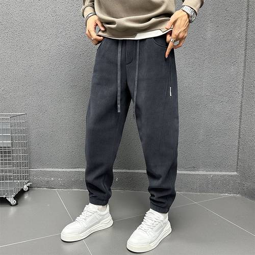 加绒加厚休闲裤宽松保暖运动裤