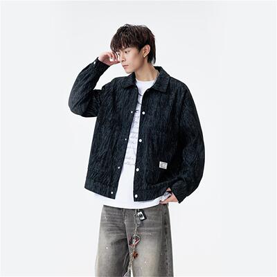 男士立领夹克纹理花纹时尚外套