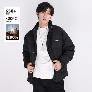 IRA【90鸭绒】2025冬季新款工装立领短款羽绒服男保暖外套大口袋