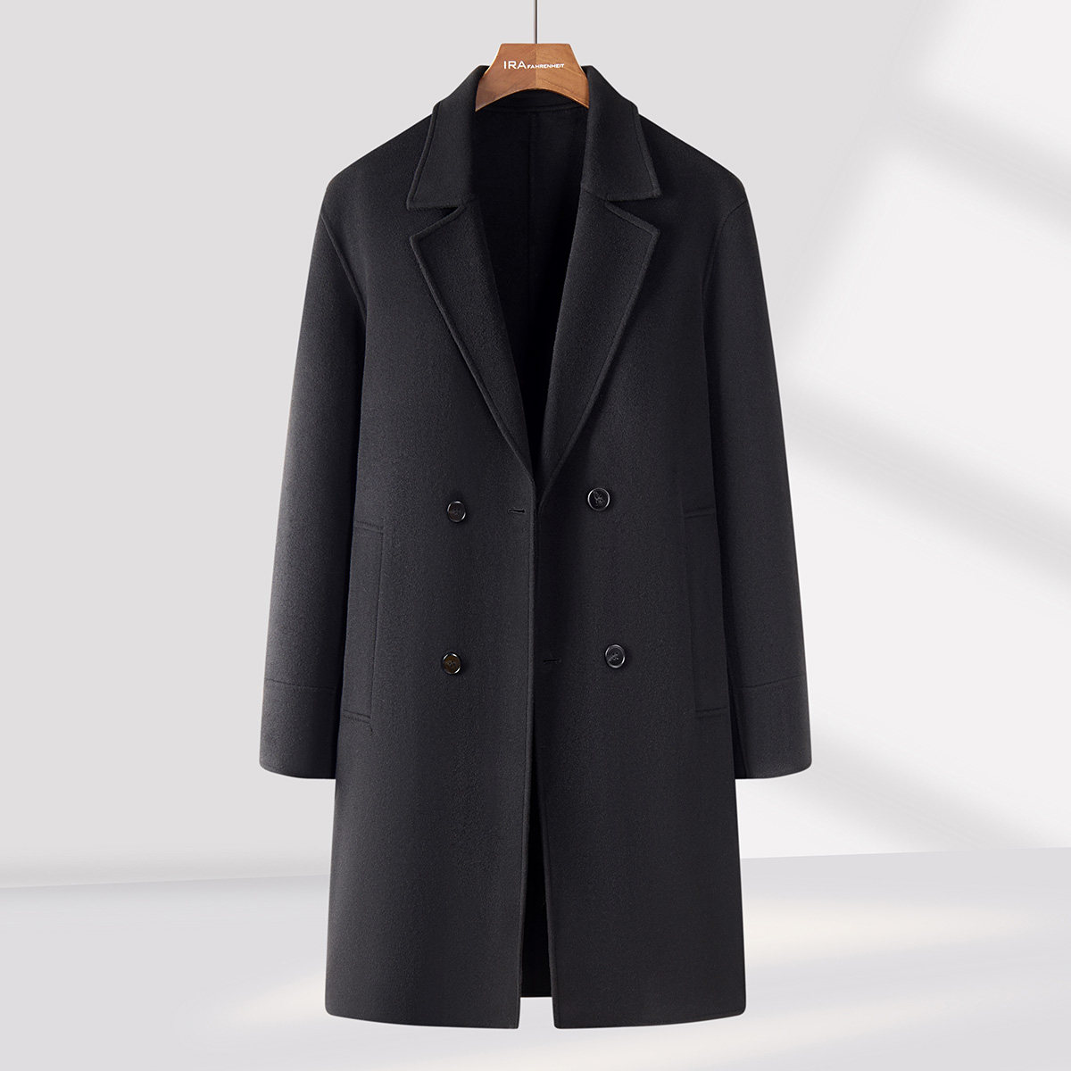 IRA【71%绵羊毛】春季门店款中长款双面羊毛大衣外套男断码清仓