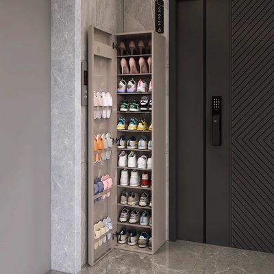 轻奢钢制新款鞋柜家用门口室内入户玄关多层带镜智能消毒收纳鞋架
