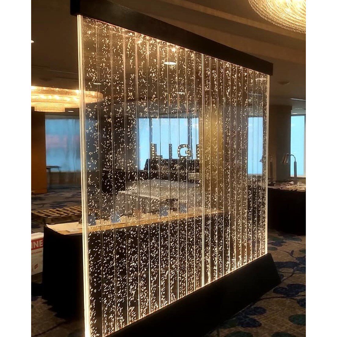 水幕墙屏风大型亚克力气泡墙流水造景鱼缸客厅水景隔断装饰酒柜
