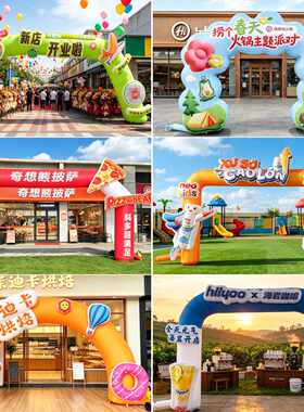 零食开业充气拱门彩虹门榴莲水果店塔斯汀主题美食节庆典定制气模