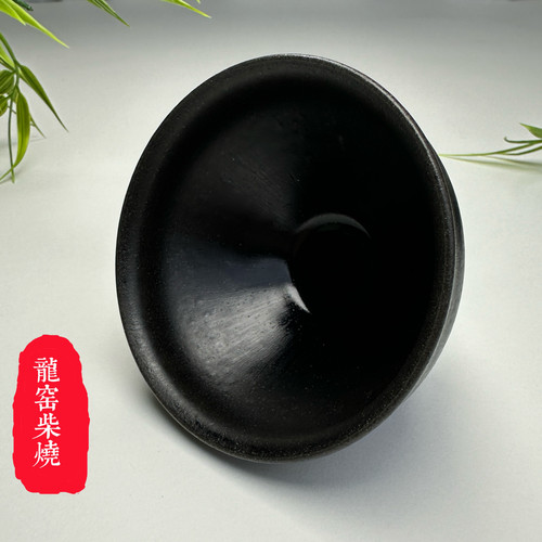 非遗大师钱定龙窑柴烧建盏主人茶杯陶瓷复古中式黑釉手工店长推荐