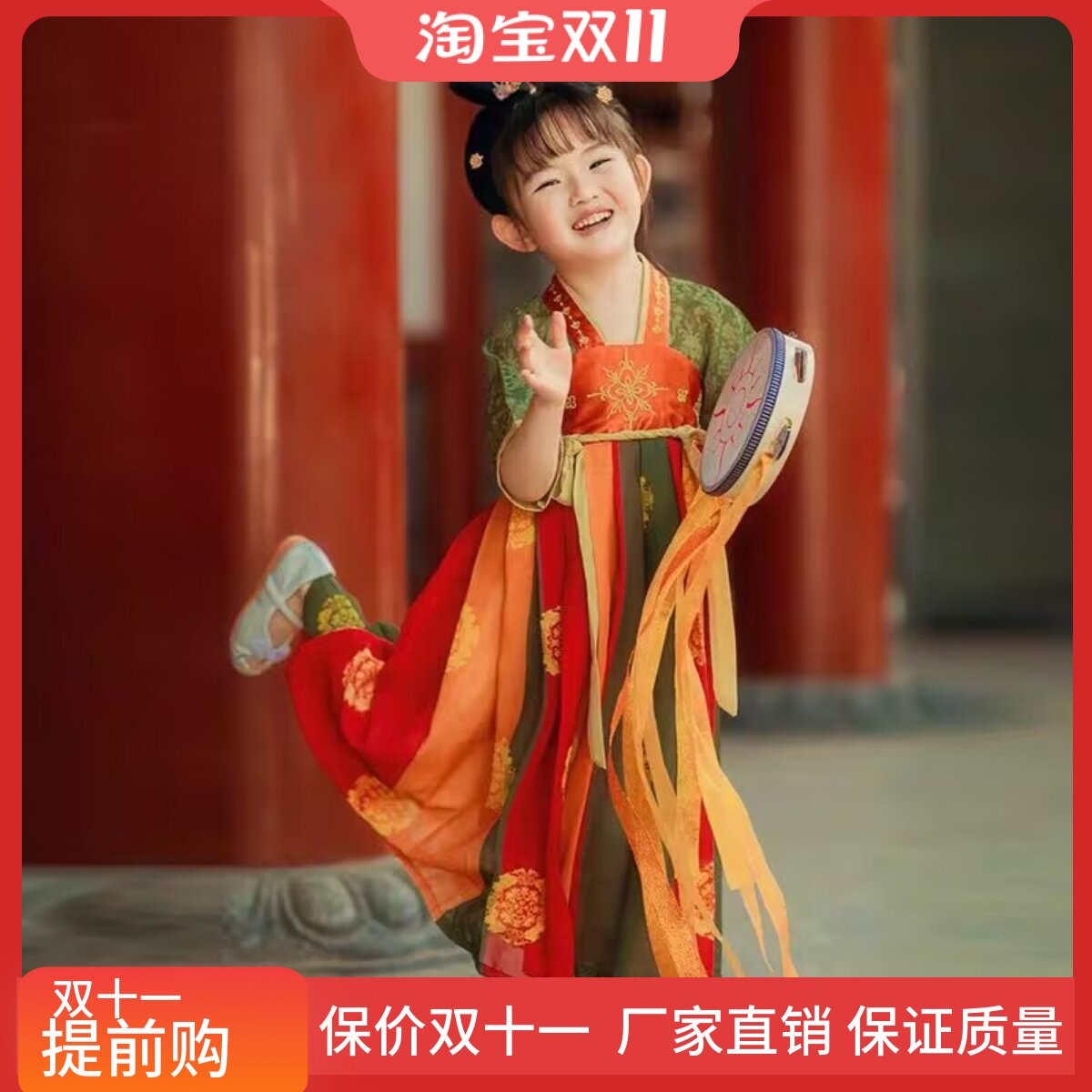 新款夏季汉服女童儿童古装2025中国风超仙唐装敦煌古风春秋连衣裙