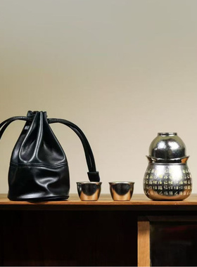 mully摩利纯钛千面佛一壶三杯旅行茶具户外包套组商务礼品