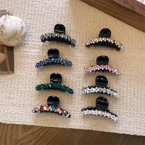 抓夹树脂韩版捷克钻顶夹6cm