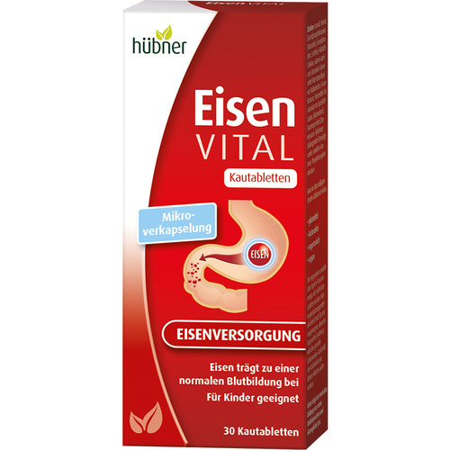 Huebner德国便携口服铁元素咀嚼片铁片孕产妇叶酸补铁气血30片