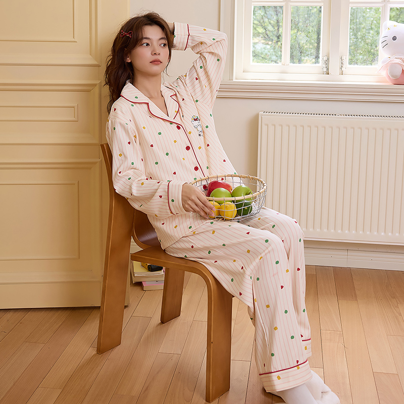 mikko睡衣女款夏季纯棉纱布短袖ins日系可爱春秋天家居服三件套装