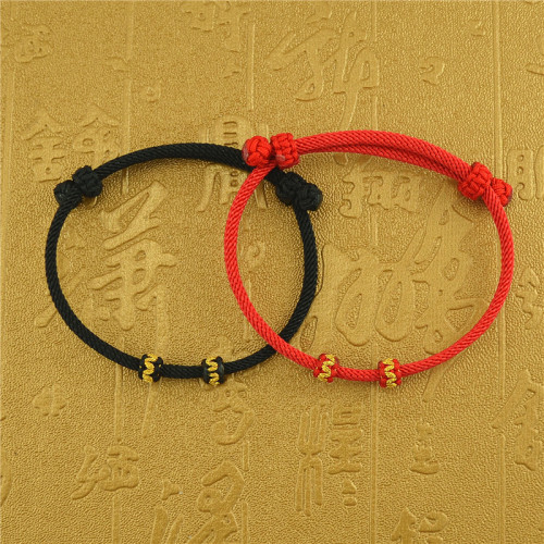 可调节红绳手链手链穿3d硬金