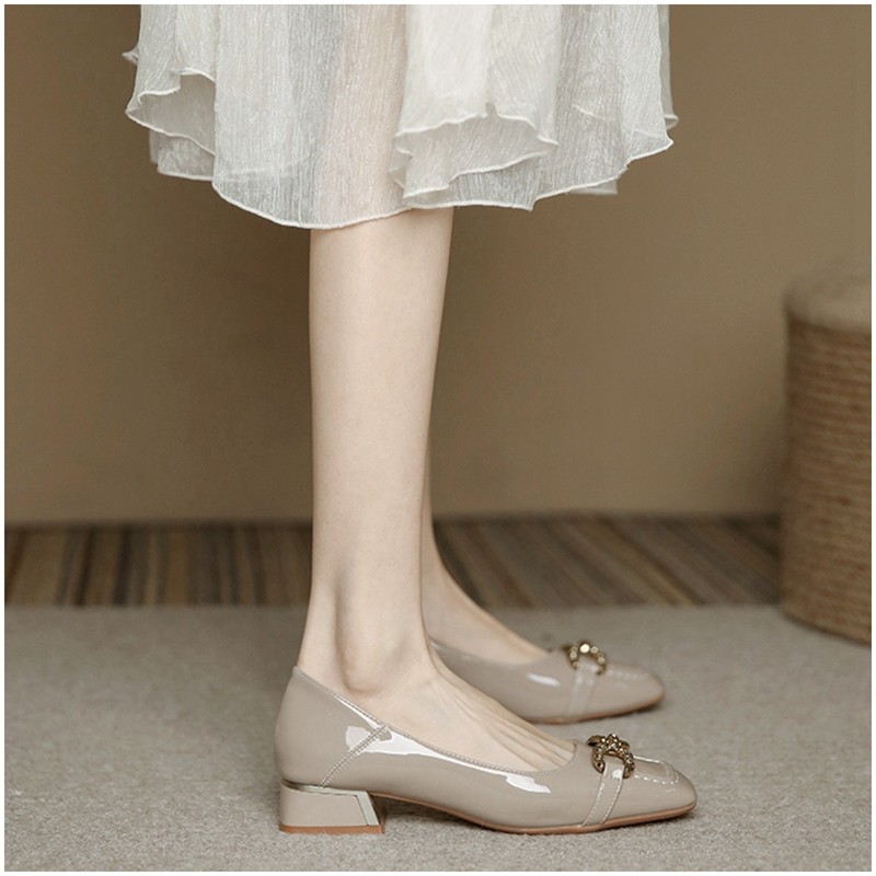 单鞋女2025新款春季不累脚晚风高跟鞋粗低跟配裙子法式小香风瓢鞋,女鞋,浅口单鞋,淘宝优惠券,粉丝福利购,淘宝优惠卷