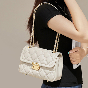 包包女式2025新款时尚夏天小c香风菱格链条单肩斜挎k高级感小方包