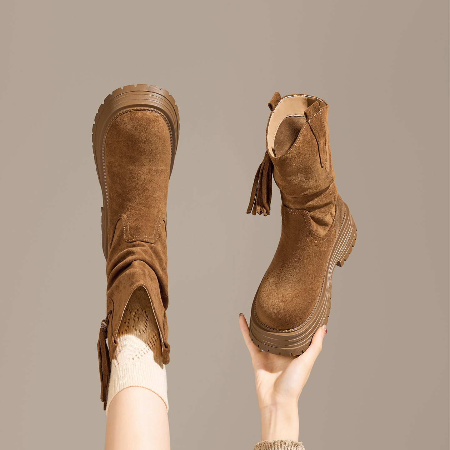 exull/依思Q2025秋季美拉德靴子女短靴英伦风马丁靴女复古堆堆靴