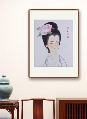 古典仕女图纯手绘真迹国画作品