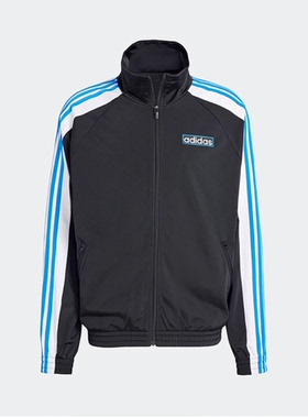 ADIDAS三叶草潮流男装LOGO立领三条纹开衫运动茄克休闲外套IV5349