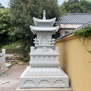 佛塔汉白玉寺庙大型三宝佛莲花底座观音菩萨地藏王弥勒佛摆件
