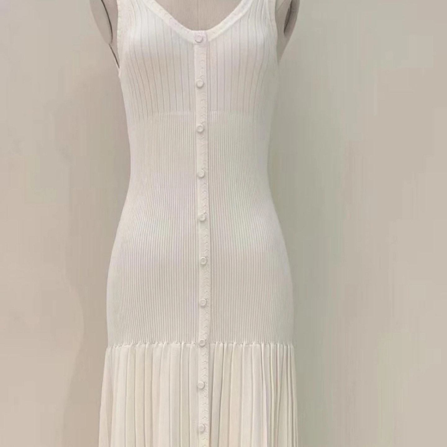 法式高端女装26夏季时尚优雅风修身长款吊带针织连衣裙+针织开衫