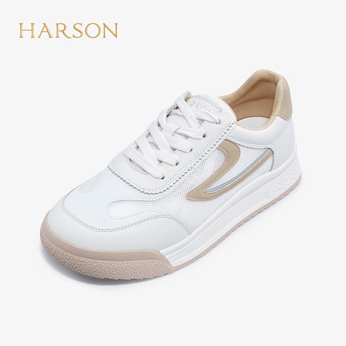 哈森新款厚底休闲健步鞋