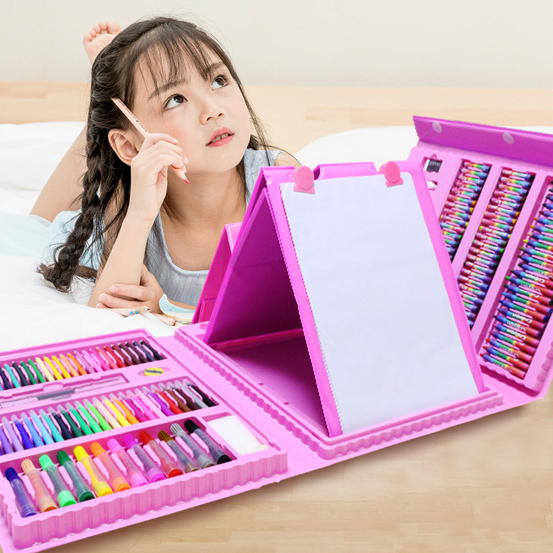 儿童新款画画套装工具女孩美术用品画笔水彩笔小学生学习礼盒幼儿