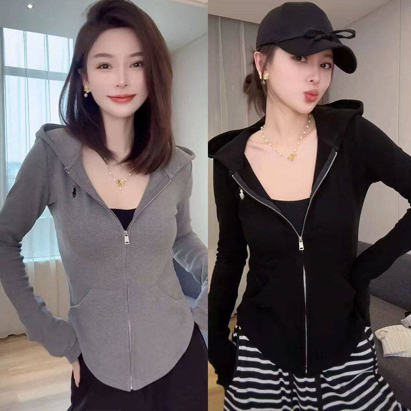 300斤大码女装胖m气质修身显瘦连帽拉链外套新款连帽卫衣秋冬上衣