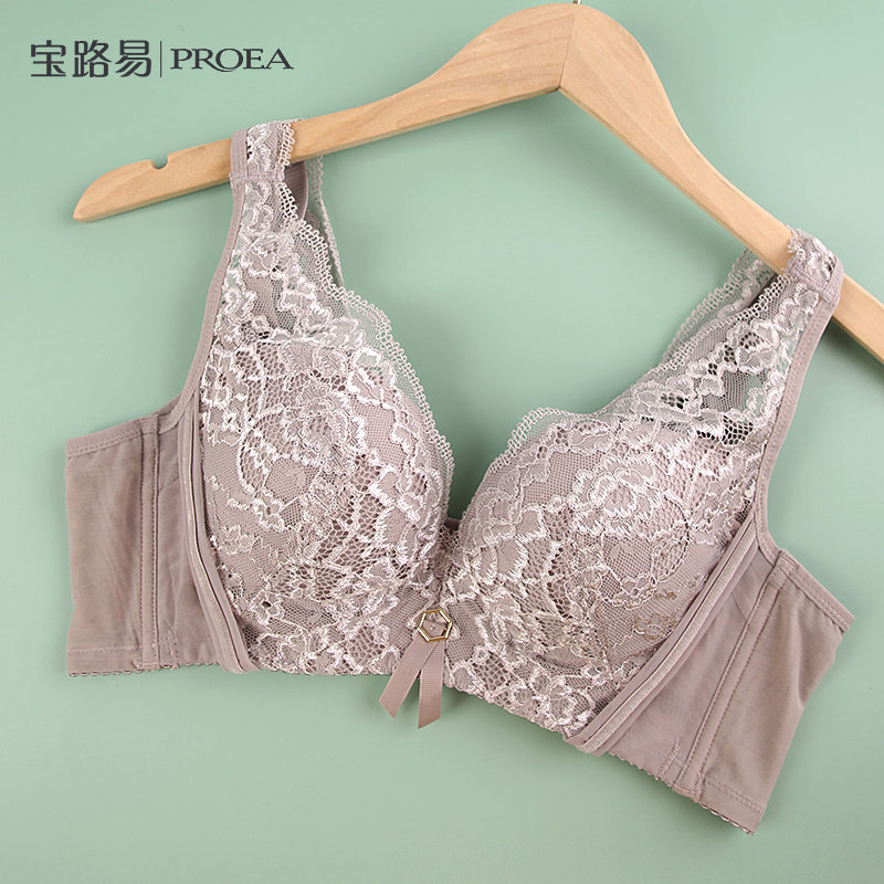 宝路易女士窄肩带可调试上薄下厚胸垫记忆软钢圈聚拢文胸罩