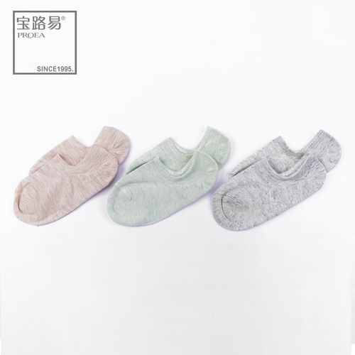 宝路易儿童纯色花纱船袜子