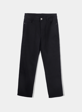 PROEA/宝路易男士梭织弹力抗皱直筒修身舒适柔软高街黑色牛仔长裤