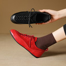 德比鞋 圆头平底橡胶胶粘工艺羊皮牛津鞋 布洛克鞋