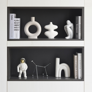 意式现代极简风客厅玄关家居装饰品摆件陶瓷花瓶高级感样板间摆设