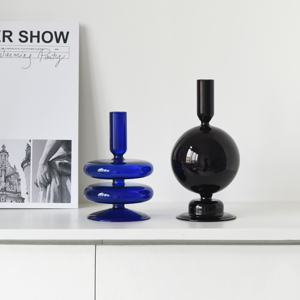 网红莱茵蓝几何装饰工艺品摆件