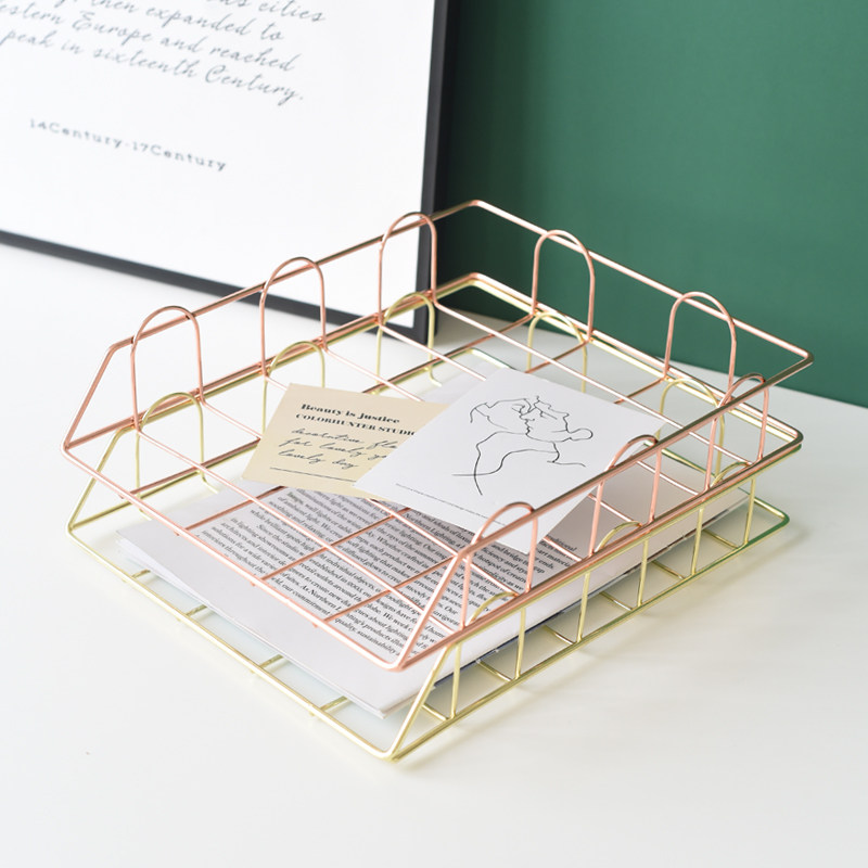 크리 에이 티브 사무실 장식 데스크탑 스토리지 사무용품 보관 바구니 주최자 선반 다층 쌓을 수있는 파일 랙