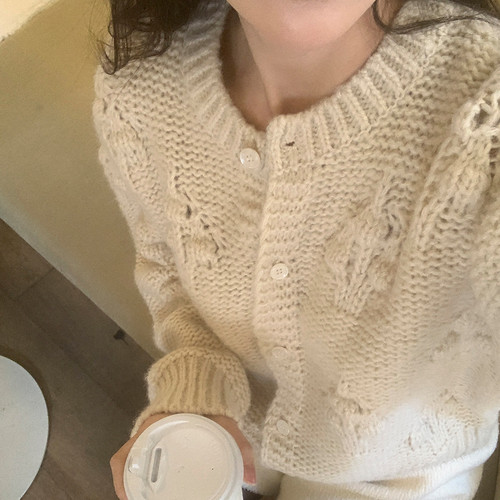 三0124韩国官网CRKO-o46369女针织衫炸街纯色优雅正品风格冬款